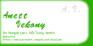 anett vekony business card